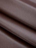 Back Slit Faux Leather Midi Pencil Skirt