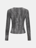 Cross-Front Long-Sleeve Top