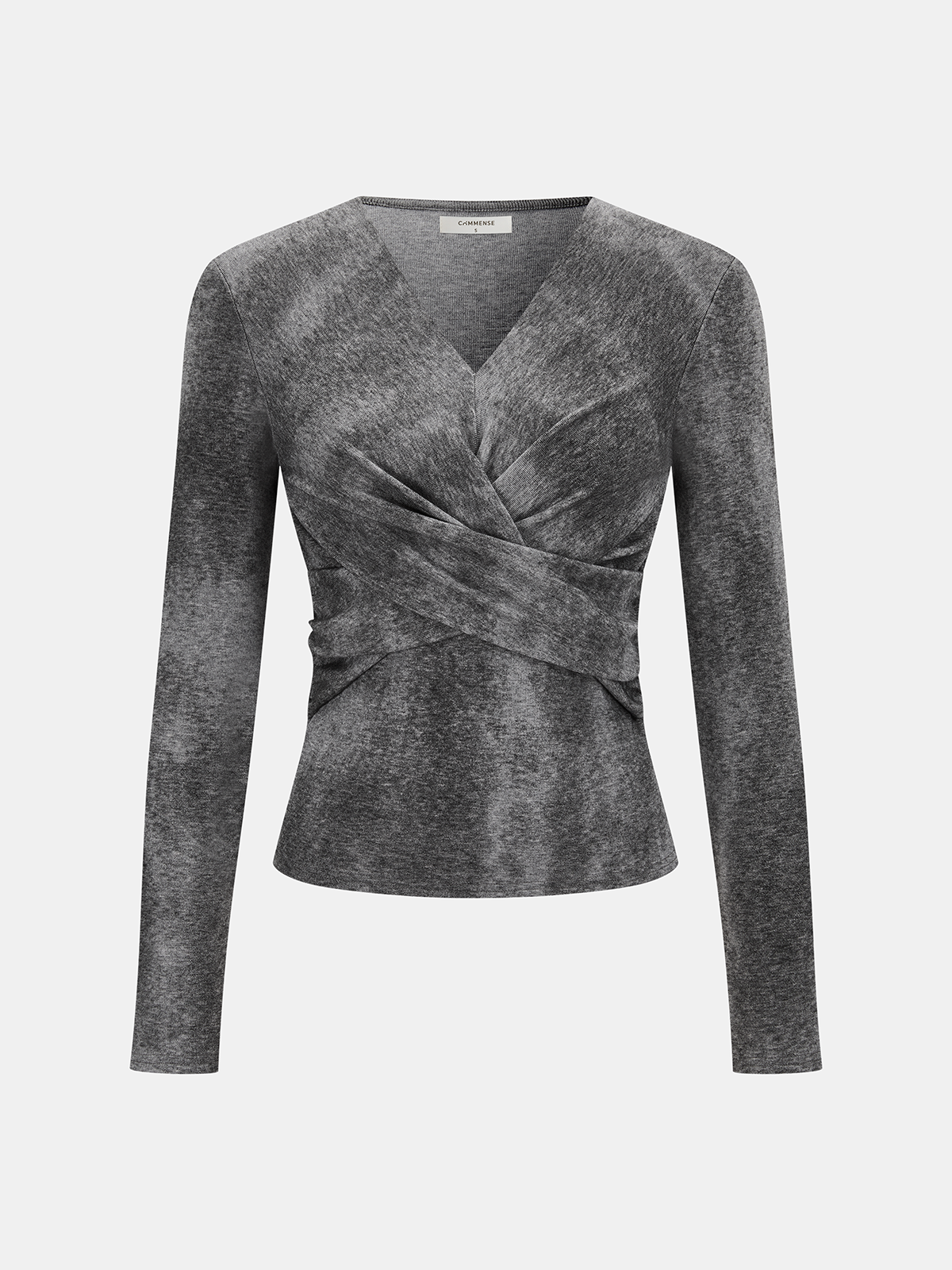 Cross-Front Long-Sleeve Top