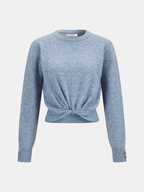 Wool-Blend Knot-Front Sweater