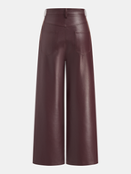 Faux Leather Straight-Leg Pants