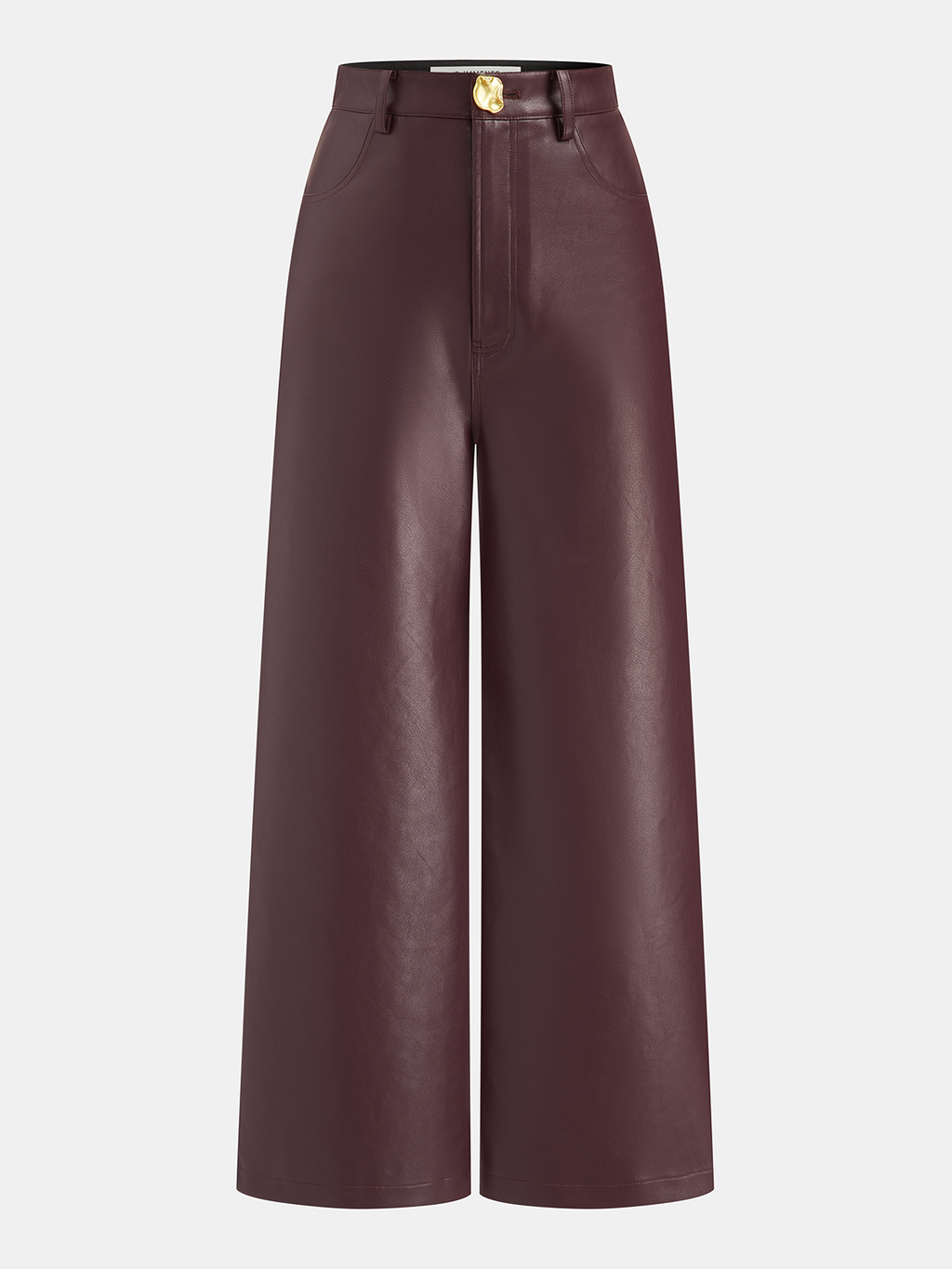 Faux Leather Straight-Leg Pants