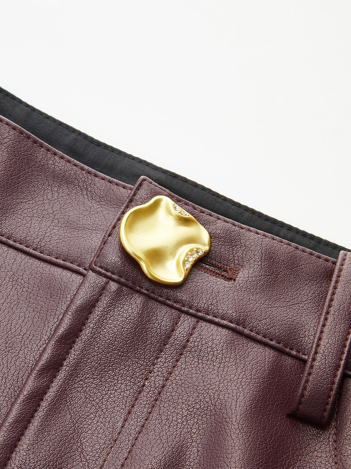 Faux Leather Straight-Leg Pants