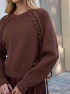 Side Tie Loose Knit Top
