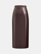 Faux Leather Midi Pencil Skirt