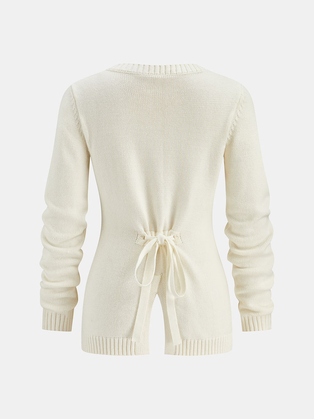 Tie-Back Button Knitted Cardigan