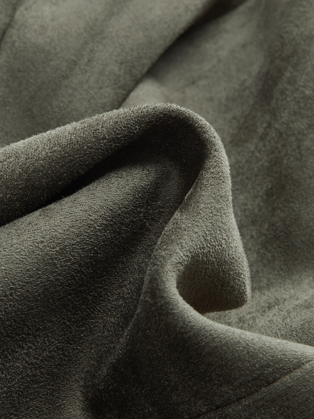 Suede Effect Cinched Waist Jacket