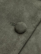 Suede Effect Cinched Waist Jacket