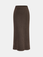 Wool-Blend Tie-Neck Knit Co-ord Set