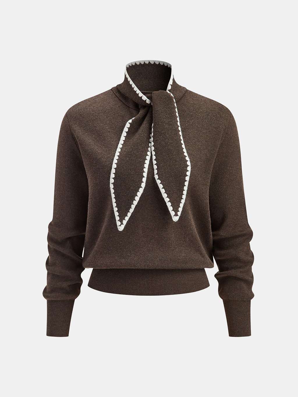 Wool-Blend Tie-Neck Knit Co-ord Set