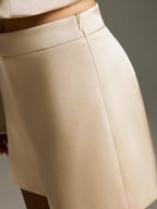 Satin Mid-Waisted Tailored Shorts
