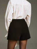 Metal Detail Pleated Mini Skirt