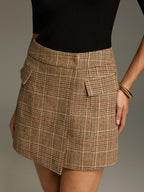 Tweed Plaid Mini Skirt