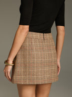 Tweed Plaid Mini Skirt