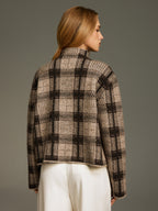 Wool-Blend Plaid Turtleneck Sweater