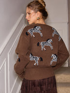 Zebra Pattern Knit Sweater