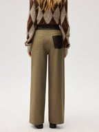 Color-Block Waist Wide-Leg Pants