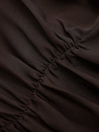 Hook-and-Eye Ruched V-Neck Sleeveless Top