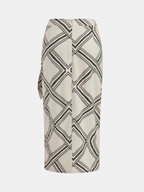 Abstract-Print Wrap Midi Skirt