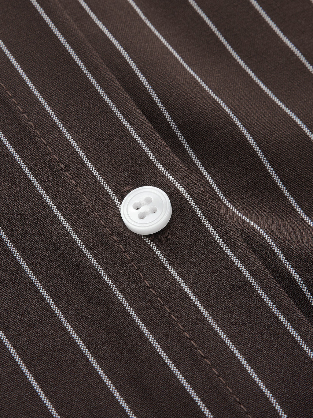 Contrast Collar Pinstripe Loose Shirt