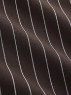Contrast Collar Pinstripe Loose Shirt