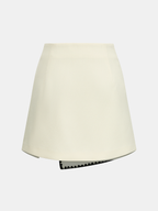 Scalloped Trim Asymmetrical Mini Skirt