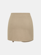 Asymmetric Ruched Mini Skirt