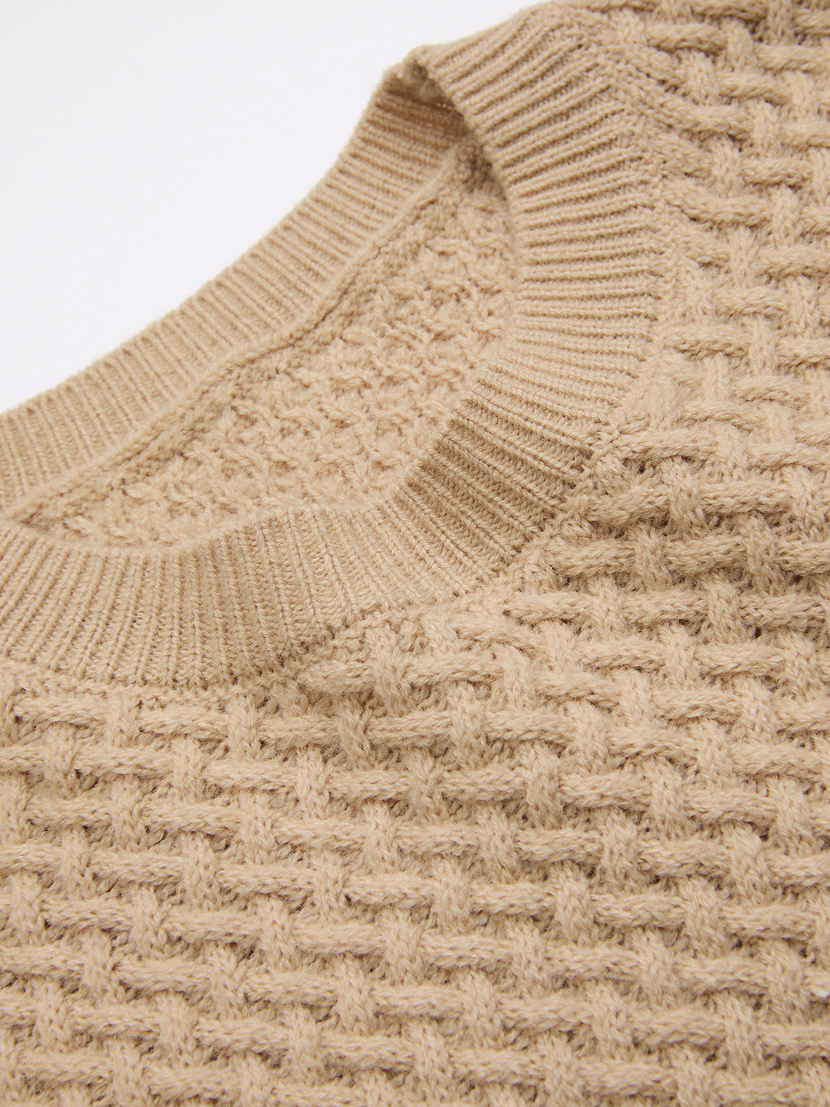 Wool Blend Textured Knit Top & Midi Skirt Set