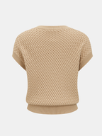 Wool Blend Textured Knit Top & Midi Skirt Set