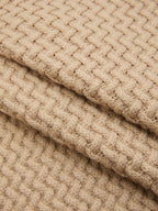 Wool Blend Textured Knit Top & Midi Skirt Set