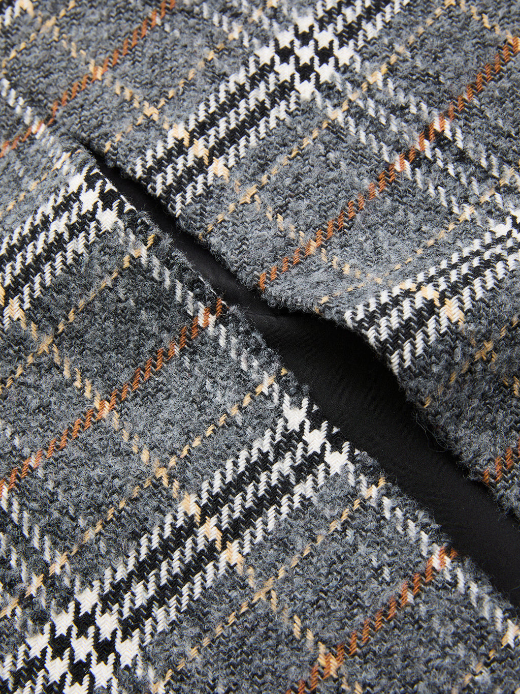 Belted Tweed Plaid Midi Skirt