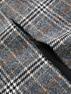 Belted Tweed Plaid Midi Skirt