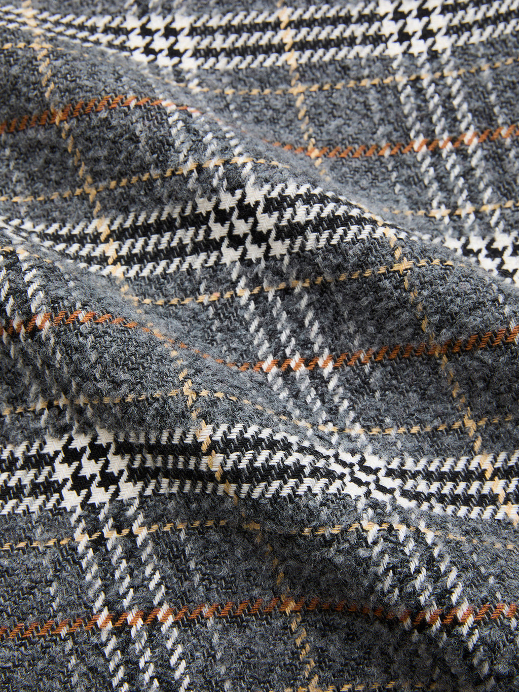 Belted Tweed Plaid Midi Skirt