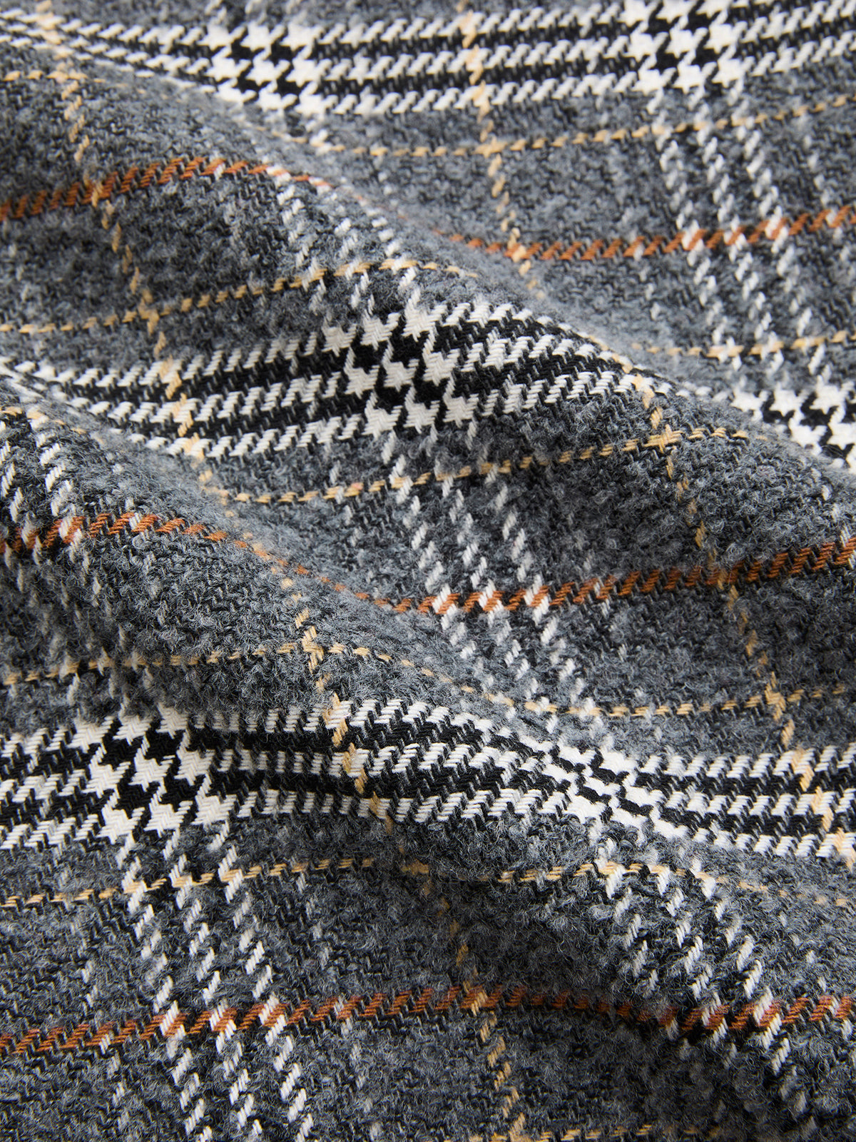 Belted Tweed Plaid Midi Skirt