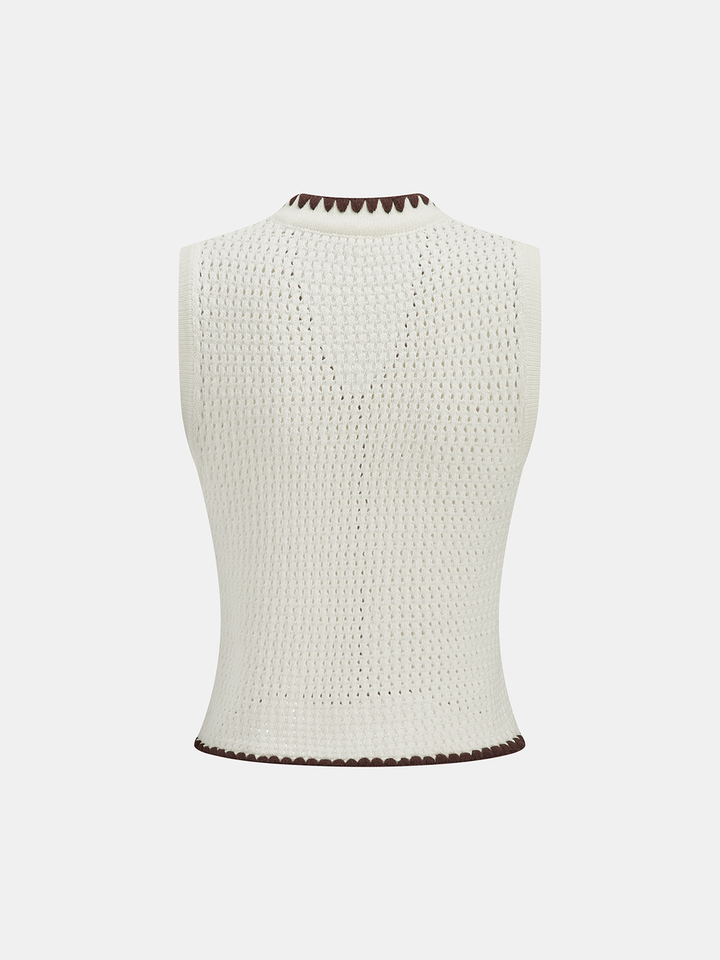 Contrast Trim Knit Vest & Wide-Leg Pants Set