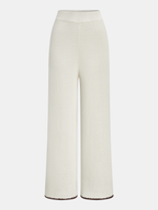 Contrast Trim Knit Vest & Wide-Leg Pants Set
