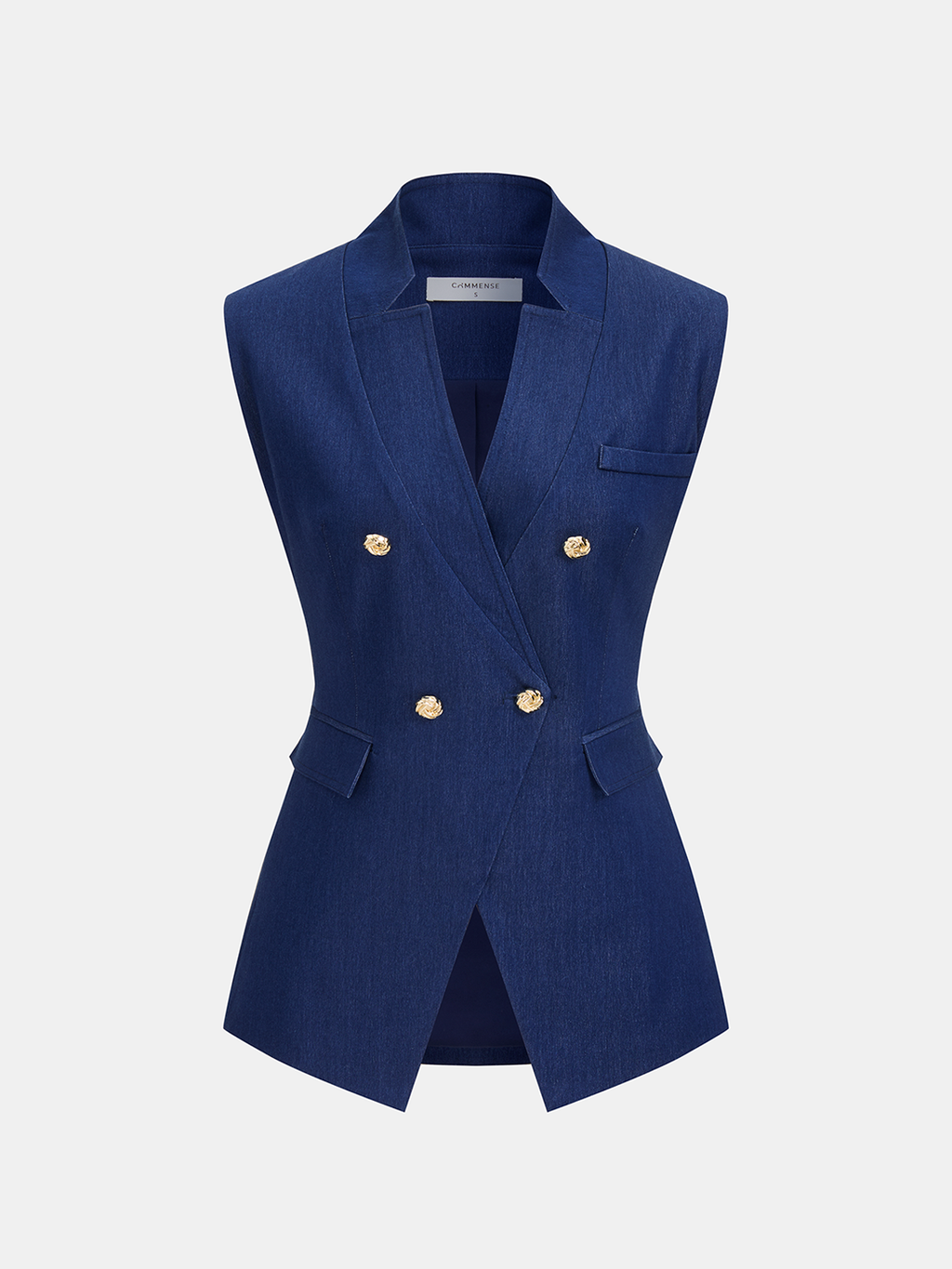 Double-Breasted Sleeveless Blazer Vest