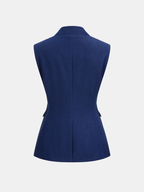 Double-Breasted Sleeveless Blazer Vest