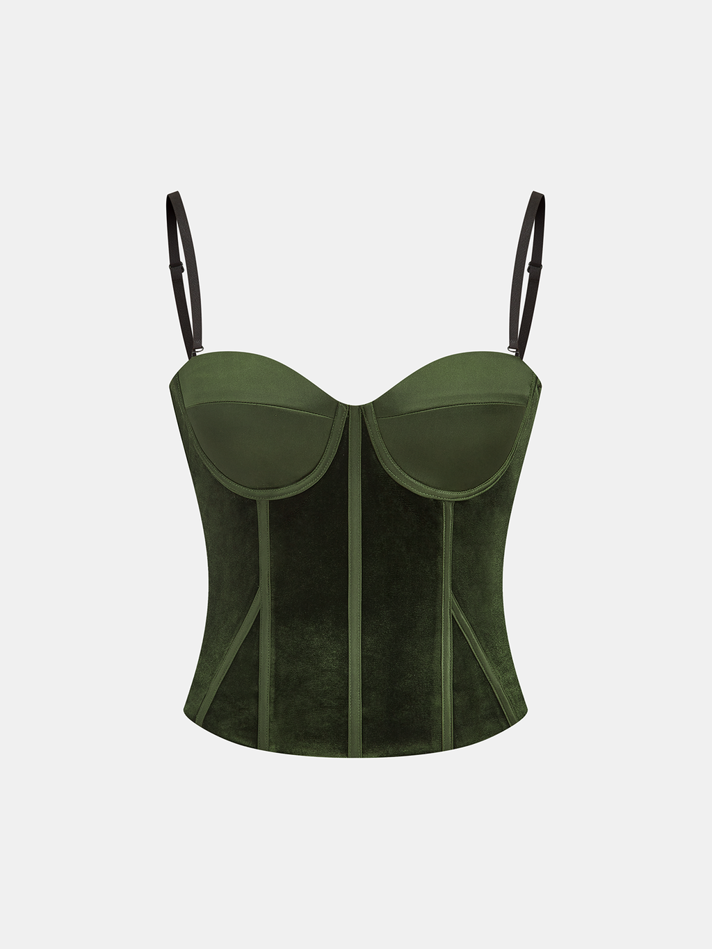 Velvet & Satin Panel Corset Top