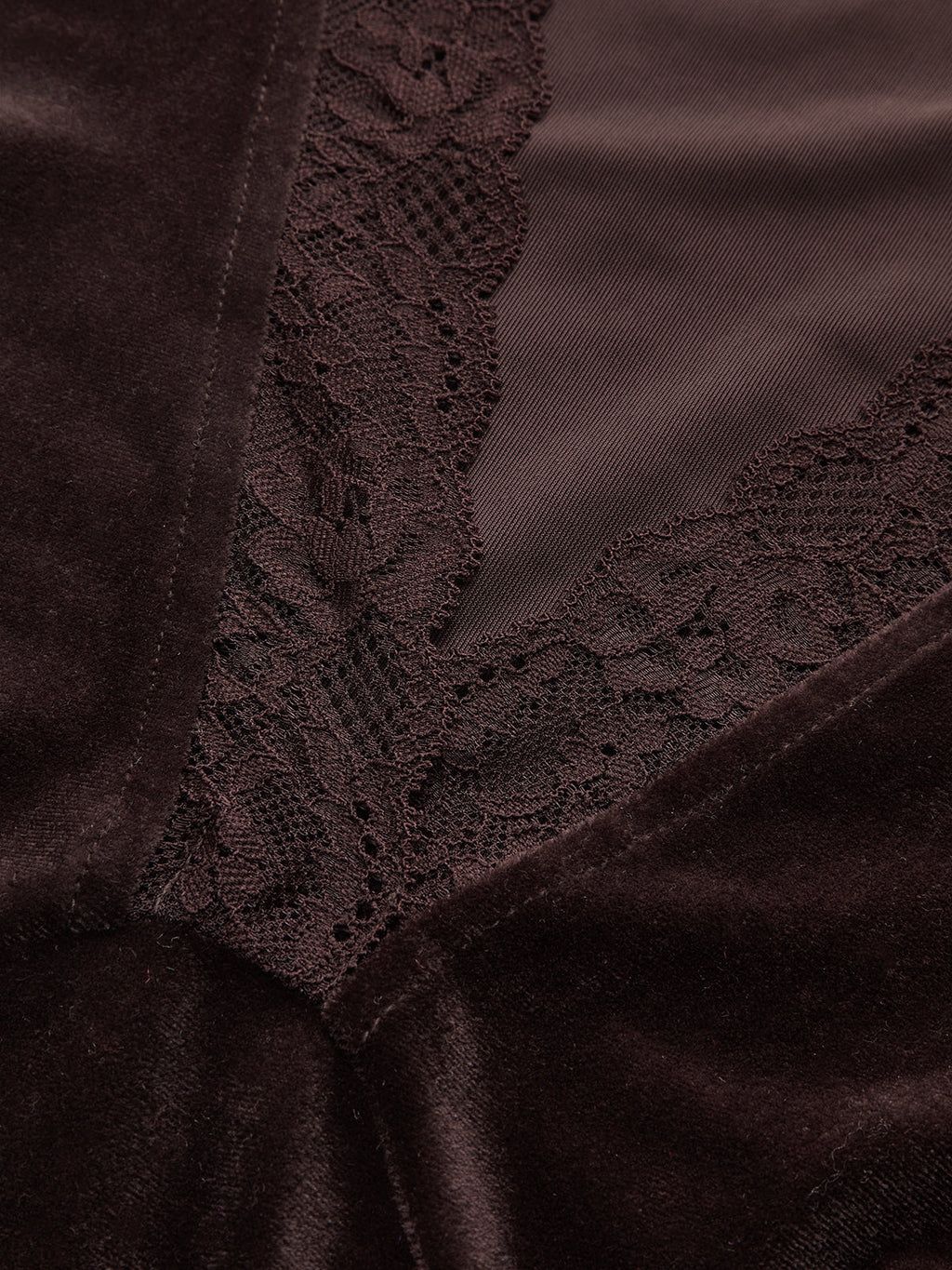 Lace V-Neck Velvet Sleeveless Top