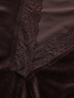 Lace V-Neck Velvet Sleeveless Top
