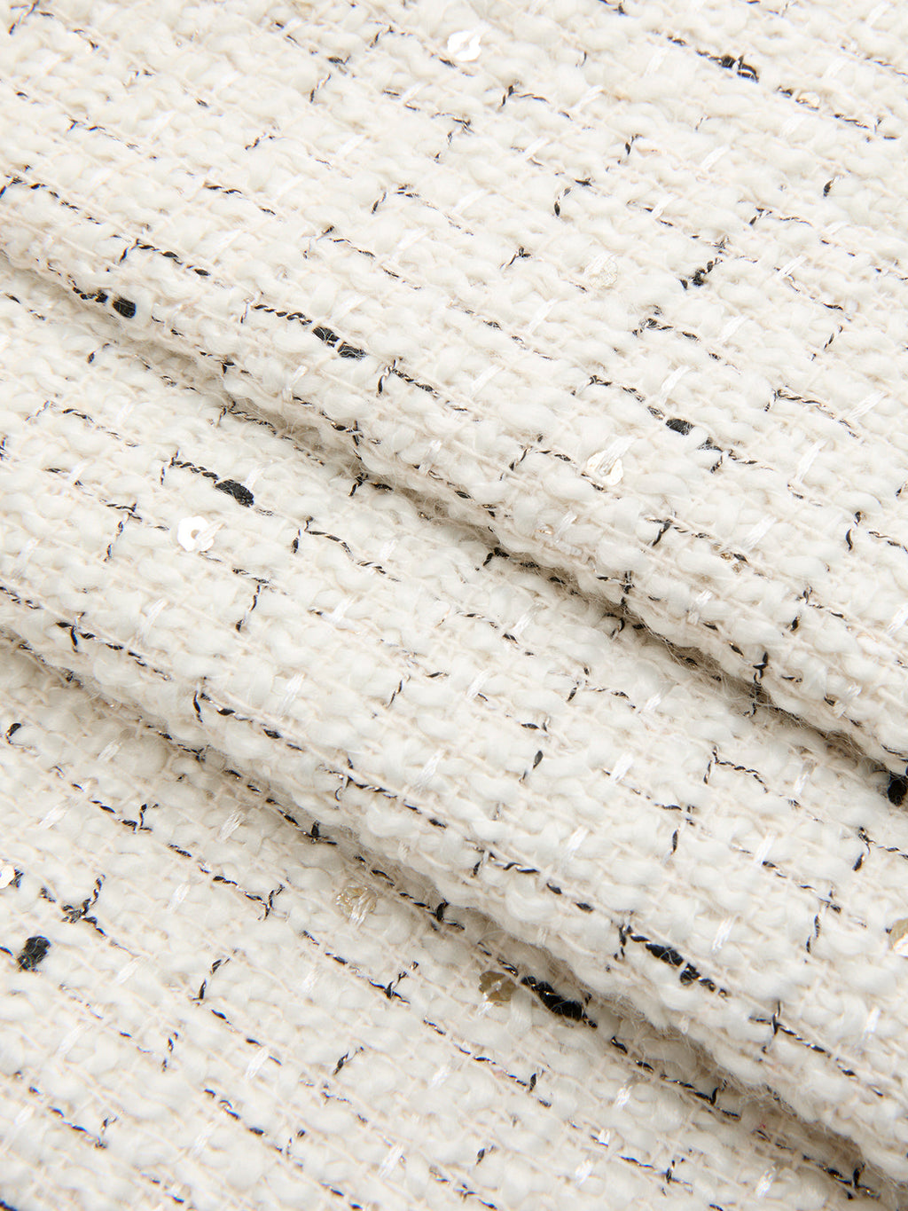 Contrast Trim Pearl Button Tweed Sleeveless Vest