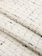 Contrast Trim Pearl Button Tweed Sleeveless Vest