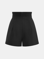 High-Waisted A-Line Pleated Shorts