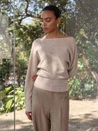 Metal Detail Ribbed Knit Sweater