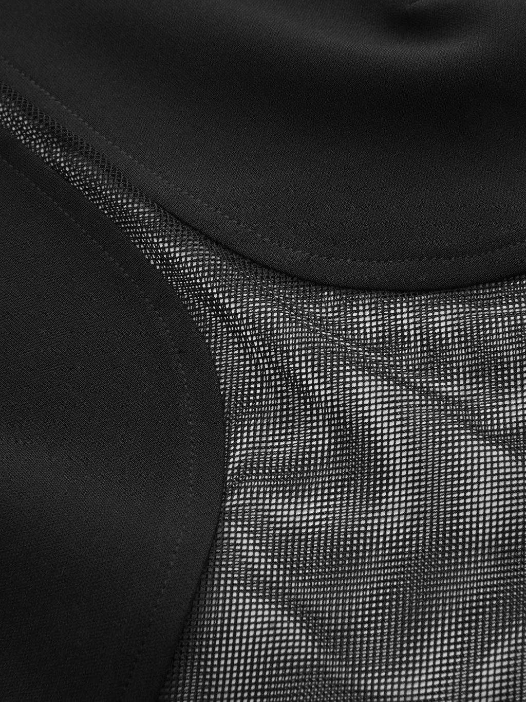 Sheer Mesh Panel Cap Sleeve Bodysuit