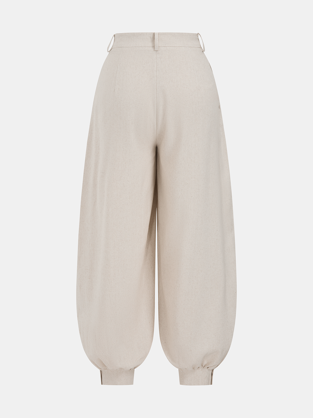 Linen-Blend Pleated Balloon Pants