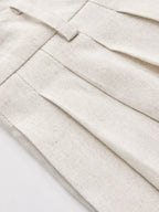 Linen-Blend Pleated Balloon Pants
