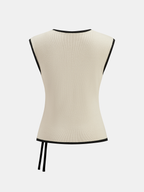 Contrast Trim Sleeveless Knit Top