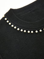 Pearl Trim Sleeveless Knit Vest